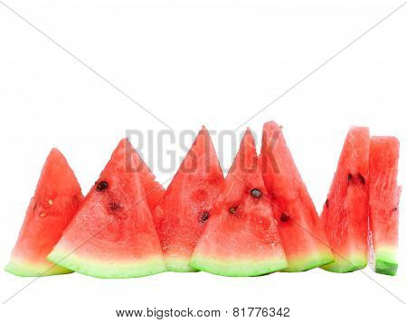 Slice Of Juicy Watermelon. Isolated