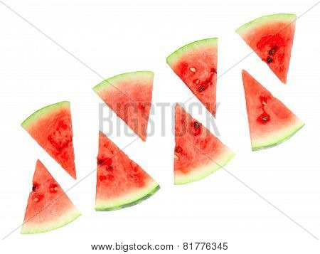 Slice Of Juicy Watermelon. Isolated