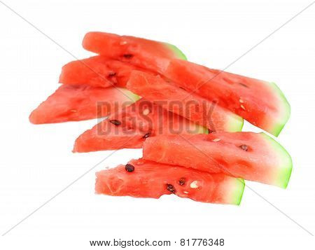 Slice Of Juicy Watermelon. Isolated