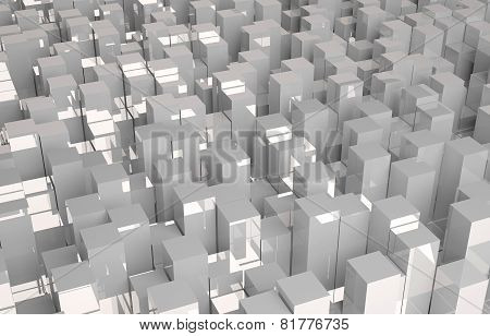 Abstract 3D background of gray cubes