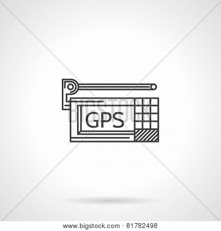 Black line vector icon for GPS navigator
