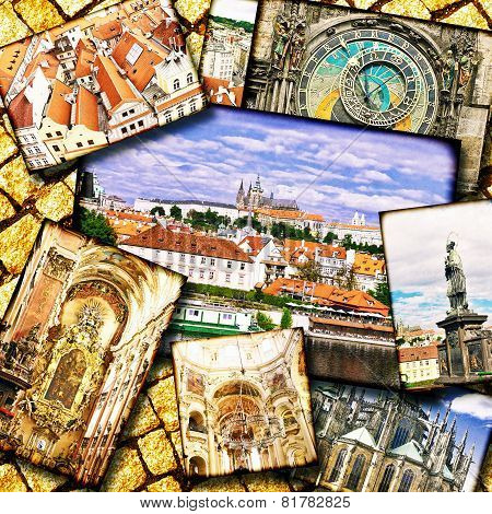 Collage Of Beautiful Prague.