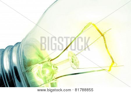 Turn On Tungsten Light Bulb.isolated.