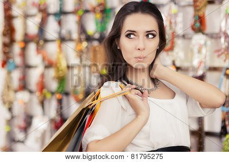 Surprised Beautiful Woman Shopping