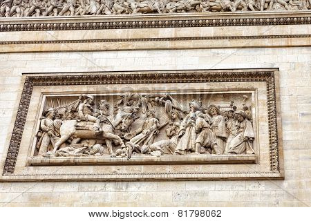 Moldings On The Arc De Triomphe. Paris. France.