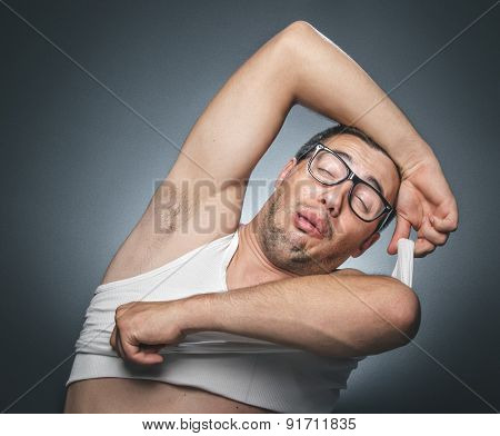 Funny Sleepy Tired Man