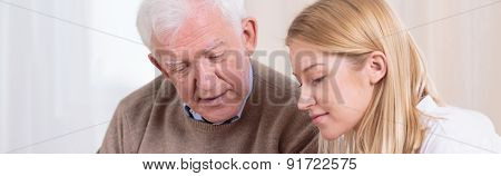 Pretty Carer And Elderly Man
