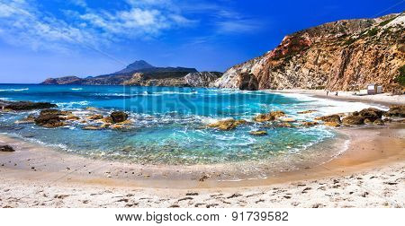 beautiful scenic beaches of Greek islands - Fyriplaka on Milos island