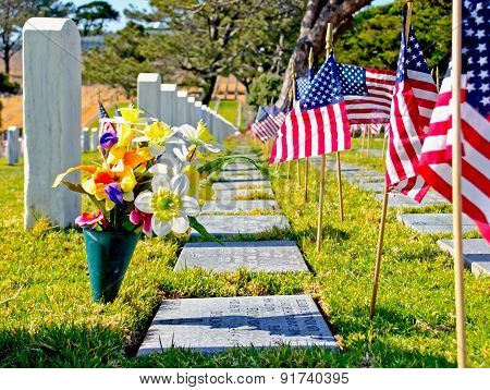 Flags And Grave Markers