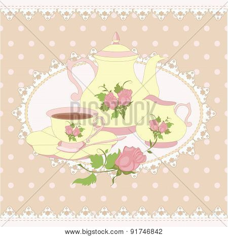 Time for tea. All items are isolated.