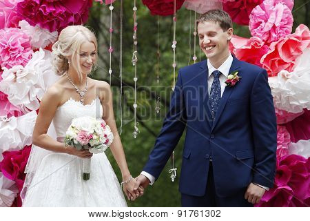The Bride And Groom On The Wedding Ceremony