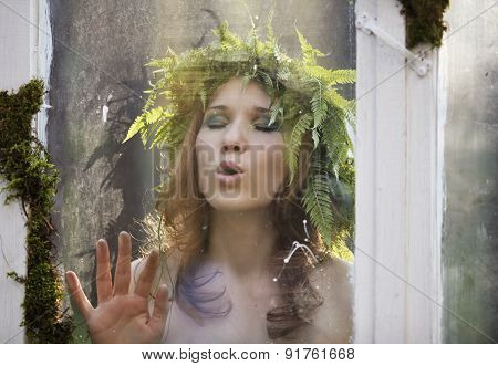 Beautiful Model In The Woods In A Vintage Scenery