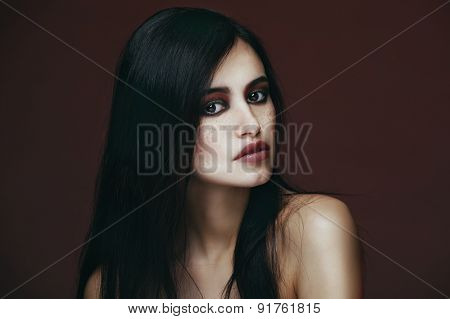 Portrait Of A Girl With Makeup