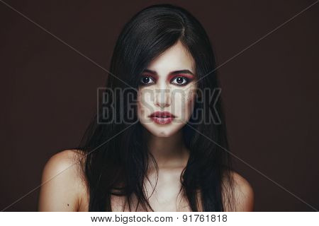 Portrait Of A Girl With Makeup