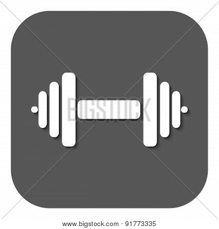 The Dumbbell Icon. Barbell Symbol. Flat