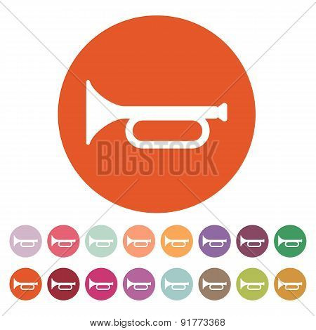 The Horn Icon. Clarion Symbol. Flat