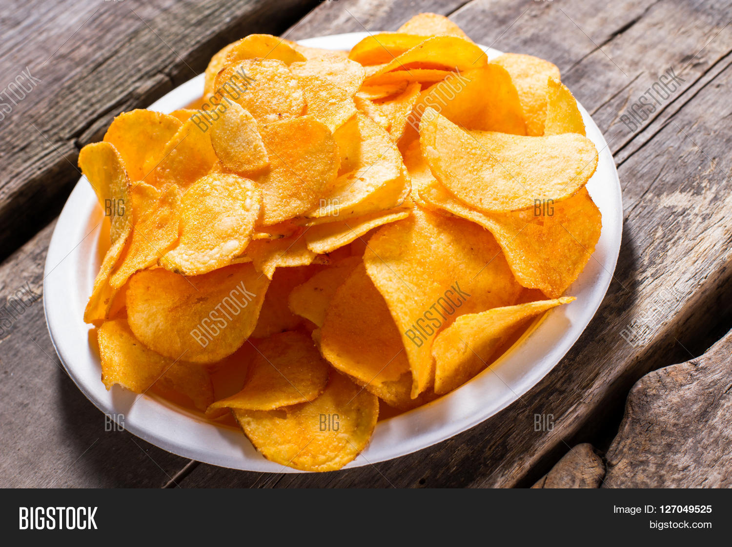 Potato Chips On Plate Image & Photo (Free Trial) Bigstock