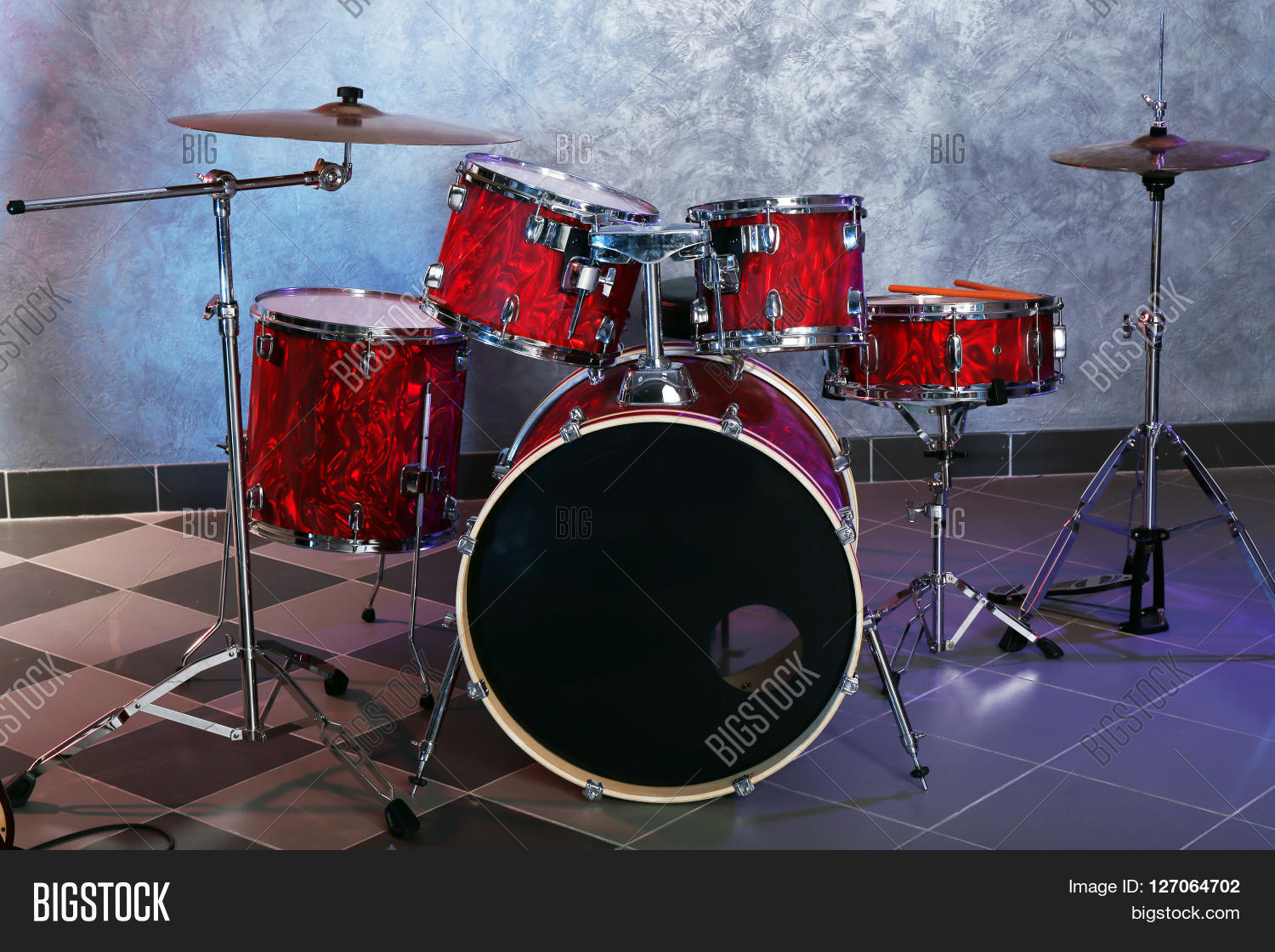 Drum Set On Brick Wall Image & Photo (Free Trial) Bigstock