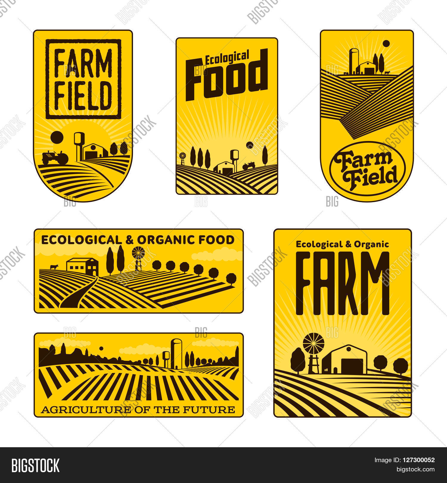 Farm Field Labels Set Image & Photo (Free Trial) | Bigstock
