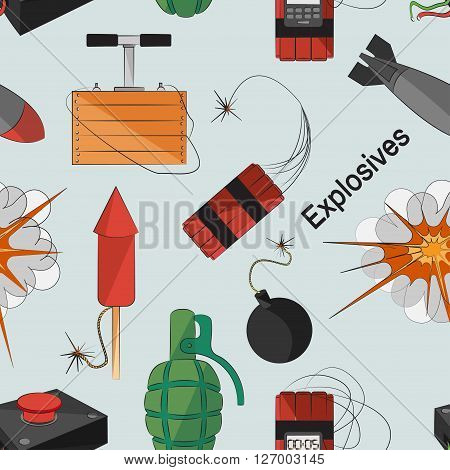 Set of bombs for your design. Explosives pattern