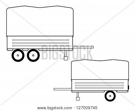 Car trailer isolated on white BACKGROUND.Car trailer Icon vector.