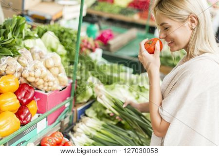 Young Woman On The Market