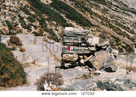 Cairn With Walking Path Number