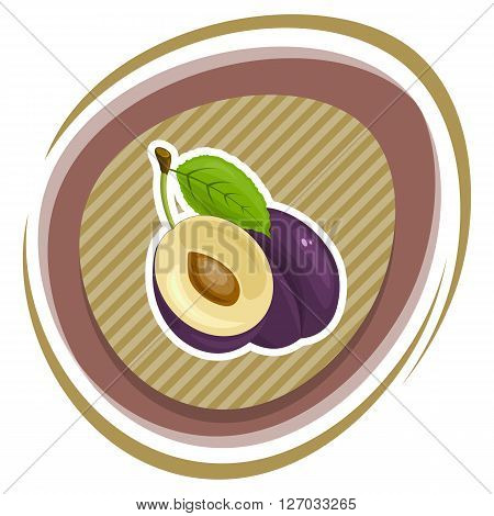 Vector illustration of plum on a white background