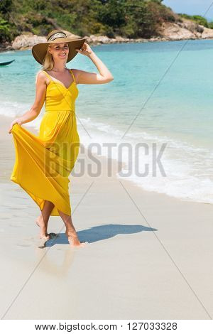 Beautiful Lady On The Beach