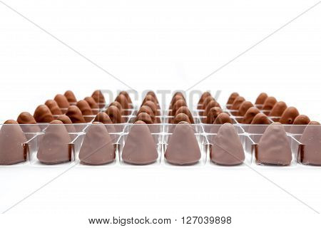 This pyramid shape of an cuberdons is a very tasty candy from Ghent in chocolate