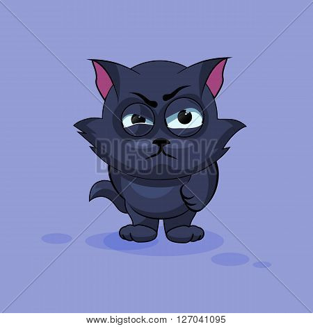 Vector Stock Illustration isolated Emoji character cartoon black cat sticker emoticon with angry emotion for site, infographics, video, animation, websites, e-mails, newsletters, reports, comics