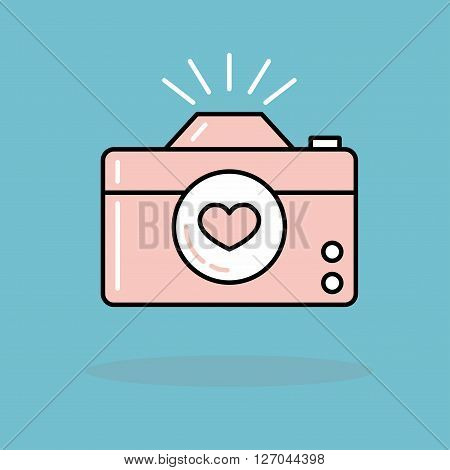 Vector. Modern icon with heart symbol. Outline icon.