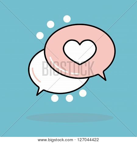 Vector. Modern icon with heart symbol. Outline icon.