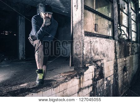 Man Portrait In Ruins