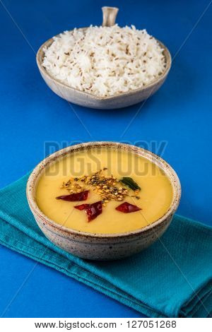 Whole Yellow Lentil with Rice, dal tadka and jeera rice, Indian Dish, cooked rice and cooked Arhar or Toor dal (Pigeon Pea)
** Note: Soft Focus at 100%, best at smaller sizes
