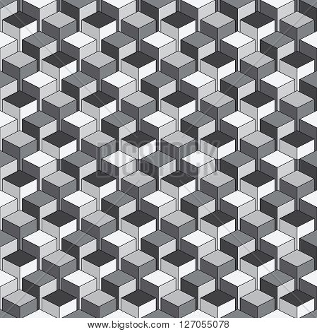 Seamless Isometric pattern of cubes vector colorful background geometric contemporary ornament