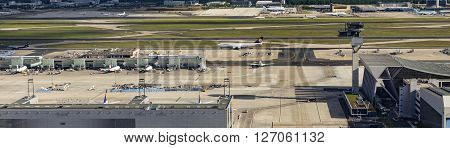 Aerial Of Airport In Frankfurt