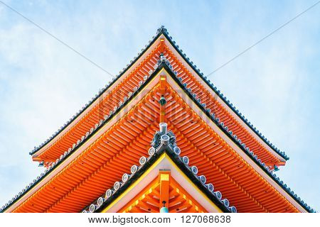 Beautiful Architecture in Kiyomizu-dera Temple Kyoto, Japan