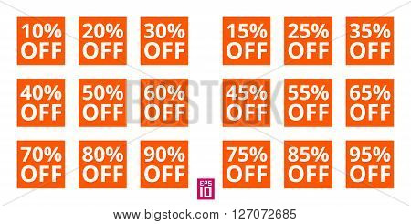 Vector discount square set for any shop offer and sale.