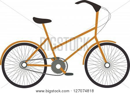 illustration of bike icon flat style in brown