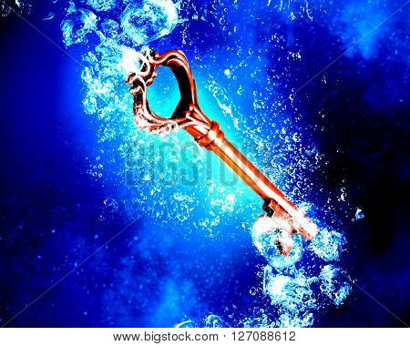 Question mark in water