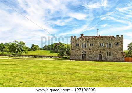 Leeds Castle in Kent in England. The castle was built in the twelfth century as a king residence. Now it is open to the public.