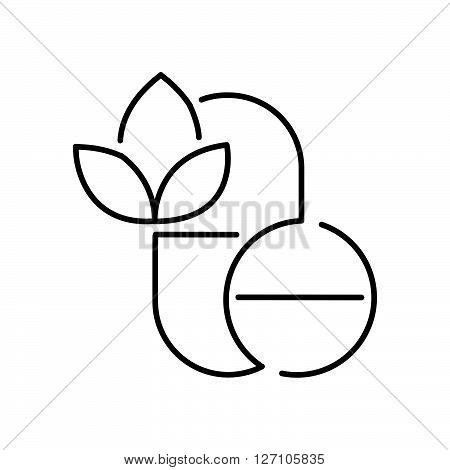 Line Icon Style,  Pills Alternative Medicine Icon