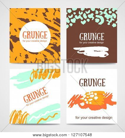 Set of trendy invitations with scribble texture. Wedding marriage bridal birthday Valentine's day party. Isolated. Vector