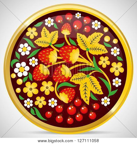 floral pattern in style of Russian national paintings 