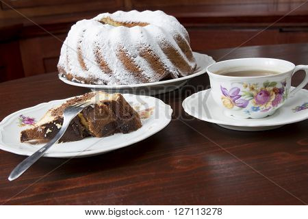 Chocolate marbke cake kuglof dessert sweet food