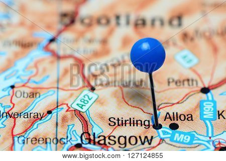 Stirling pinned on a map of Scotland