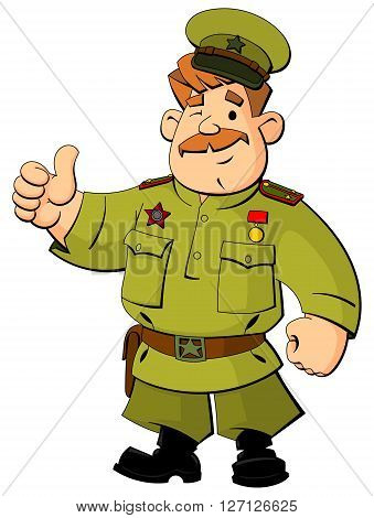 Russian soldiers, an officer in field uniform of World War II