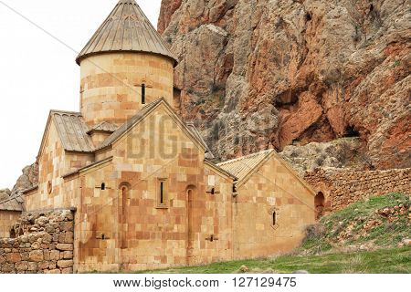 Ancient monastery Noravank in the mountains in Amaghu valley, Armenia. Was founded in 1205. 