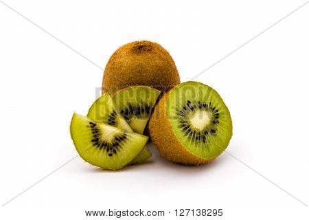 Kiwi fruit isolated on white background, raw food